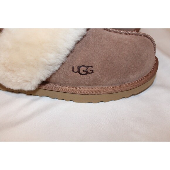 NIB UGG Suede Cozy Shearling Slippers YOUTH 6 FITS WOMENS‎ 7.5-8 BROWN - Picture 5 of 7
